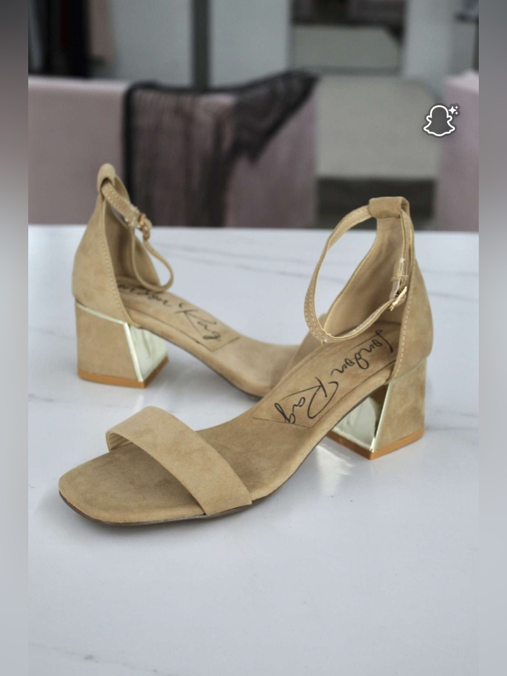 London Rag Taupe Block Heel Sandals- New